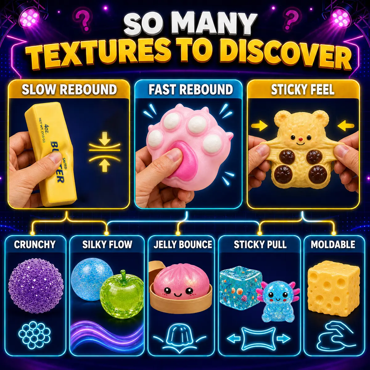 Different squishy textures