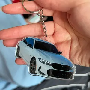 Custom Car Photo Keychain – Personalized Clear Acrylic Keyring, Perfect Gift for Him, Dad, Boyfriend, or Car Lovers.