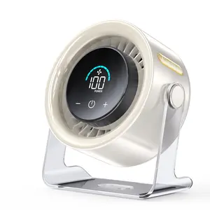 Coolhill Desktop Fan Turbo Table Fan for Office Bedroom 100-Speed Digital Display Low Noise Rechargeable Battery Wall-Mouted Design for Home Office Travel White