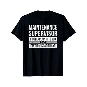 merch shirt for men Funny Maintenance Supervisor Shirt - Workplace Appreciation Gift for Facility Managers, Maintenance Crew - Heavy-Duty Humor T-Shirt - Black with Bold White Text - Adult Sizes - Machine Washable Cbreathable, Graphic Graphic Tees