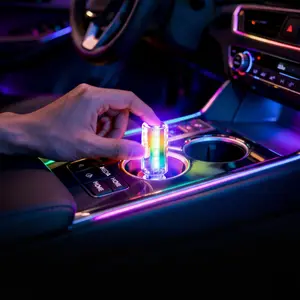 RGB LED Night Light Filament Lamp Retro US 13 Modes Touch to Switch, USB Port Easy Install Plug and Play, Multicolor Ambient Mood Lights Car Kit Interior Accessories, Desk Room Decor Accent Bedroom Light, Holiday Decor Gift Idea adjustable brightness