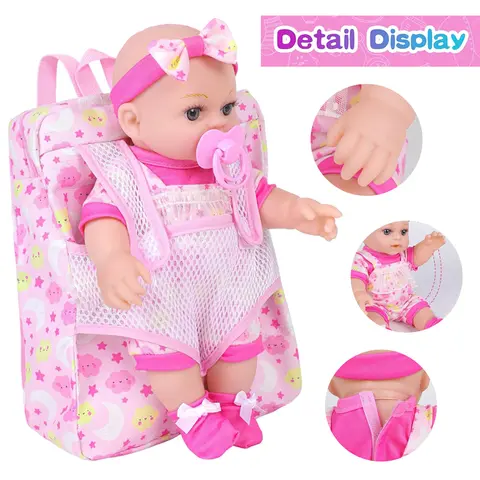 12-inch Reborn Baby Unisex Complete Playset - Movable Joints, Matching Clothes, Backpack, Doll Accessories, Fun Activity, Halloween/Christmas Gifts (Toys & Hobbies, Dolls & Stuffed Toys, Dolls)