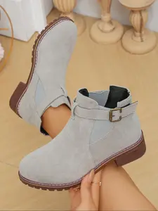 Women's Stylish Slim Fit Autumn Winter Chelsea Boots, Versatile Slip-On Design for Effortless Fashion, Lightweight French Inspired Ankle Booties, Ruched Boot