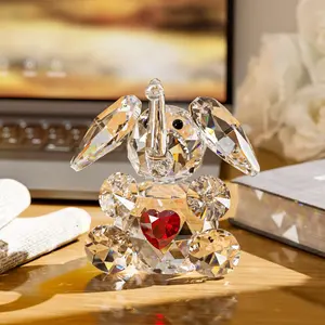 Valentine's Crystal Elephant Gift - Heart Shape Handmade Decor, Unique Love Charm For Her, Emotional Gift For Anniversary