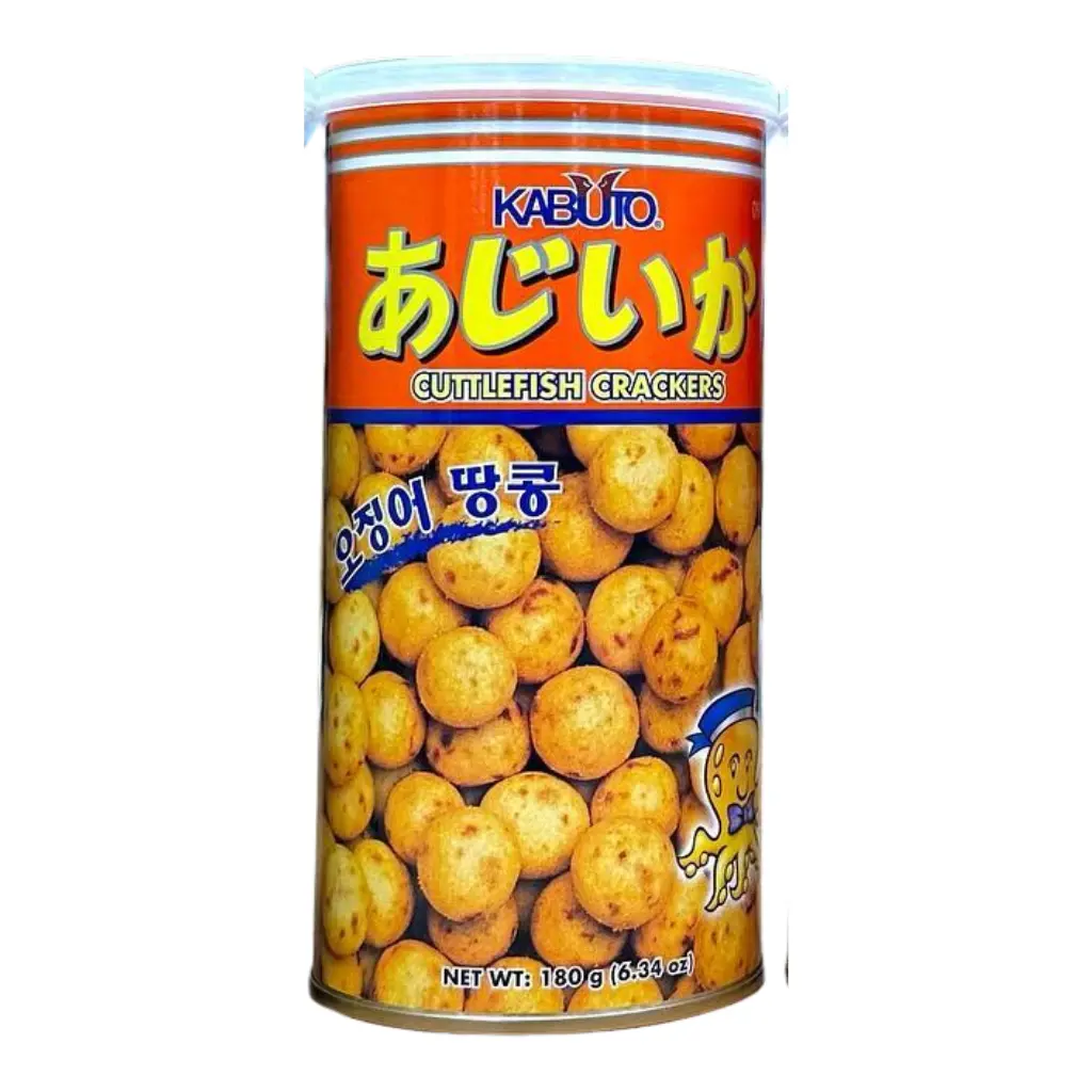 Kabuto Rice Corn Cuttlefish Crackers - Crunchy Snacks with Sugar, Salt, Protein - 6.34 oz