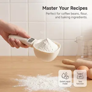 Digital Measuring Spoon Scale 0.1g High Precision Pet Food Measuring Spoon Detachable Kitchen Scale Spoon for Dog Cat Food Coffee Beans Baking Flour Portion Control