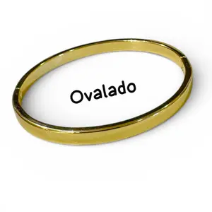 Pulseras de oro laminado ovaladas