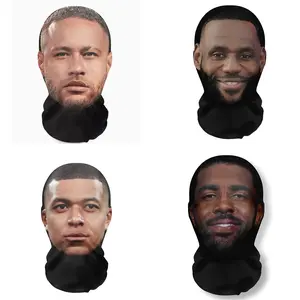 Pranks Printed Funny Headgear Elastic Mesh Full Face Mask Cosplay Costume Headwear Hip Hop Fashion Hood Hat,Protective Gear,Motorcycle,Head cover,Star,