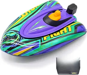 Remote Control Boat for Kids with Inflatable Bumper Rechargeable Battery USB Charge rc Boat for Pool Kids 8-12 Years Birthday Gift Summer Water Toy Purple