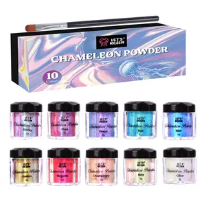10 * 5g Color Chameleon Mica Powder, Shifting Mica for Epoxy Resin/Tumbler, Saturated Chrome Pigment for Oil Painting,Slime,Nails - LET'S RESIN