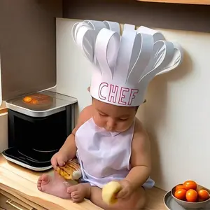 2pcs Baby Chef Set, Newborn Photography Props, Little Chef Costume Outfit for Boys and Girls, Includes Hat and Apron