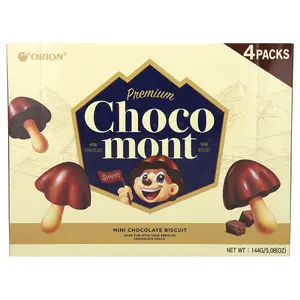 Orion Premium Choco Mont, Mini Chocolate Biscuit, 4 Packs, 30 g Each