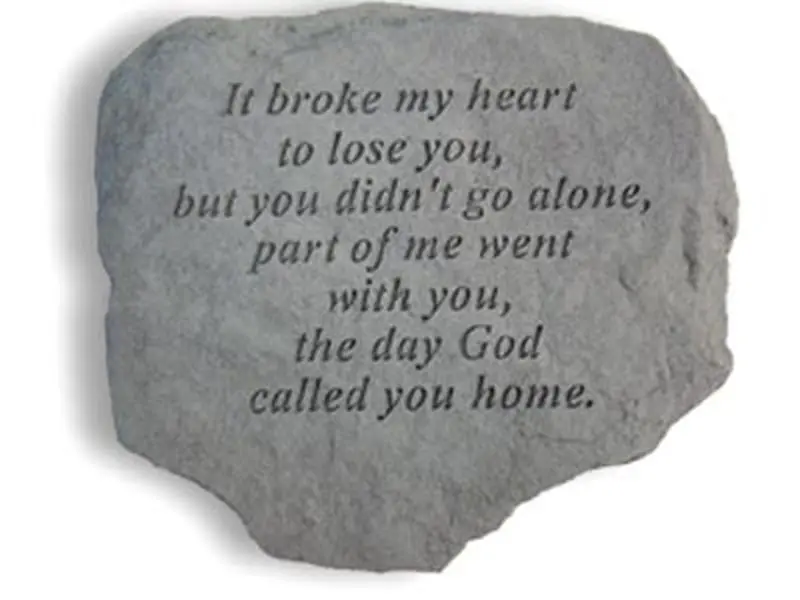 212 MAIN Concrete Memorial Stone - "It Broke My Heart To Lose You" Engraved Handcrafted Outdoor Furniture Accent, 11x10in Weather-Resistant Decor for Entry Ways, Favorite Gardener, House Warming