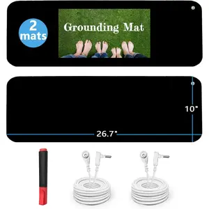 Grounding Mat Kit (2 Pack)-2 Grounding Mats (10 x 26.7) with Grounding Test Pen, 2 Straight Grounding Cords (15ft) - Indoor Grounding for Full Body Balance & Wellness Support