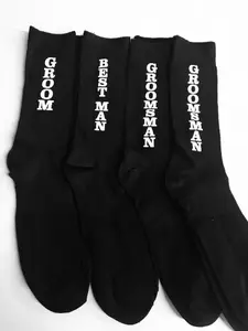 Groomsmen Socks - Printed Groomsman Wedding Socks - Fun Groomsmen Gift - Cotton