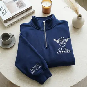 Shatter Me Sector 45 Embroidered Quarter Zip Sweatshirt, Aaron Warner Shirt, Dystopian Fantasy Bookish Reader Gift