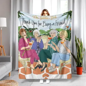 The Golden Girls Blanket Cartoon GG ThrowBlanket Warm Nap Blanket for Couch Bed Sofa Luxurious Warm and Cozy for All Seasons Family and Friends Perfect Christmas Present