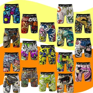 Men's Fashion Printed Boxer Briefs - Random 12pcs Soft Breathable Moisture Absorbent Elastic Waistband for Home Office Sports All People Men's Underwear Performance Boxer Briefs for Men Day - Fabric Menswear Socks