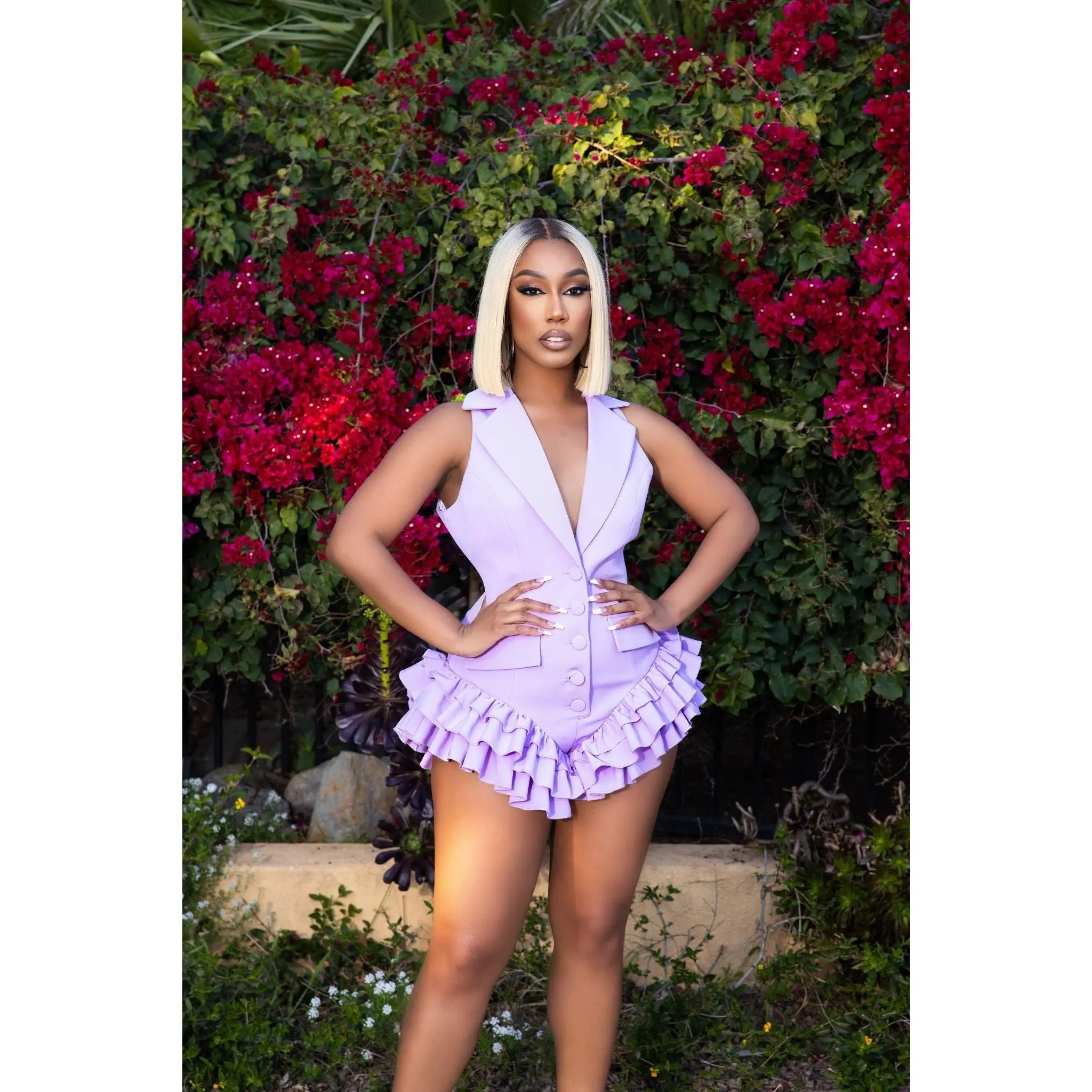 Endless Charm Lavender Sleeveless Ruffle Romper
