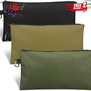 3 Pack Tool Bag Zipper Pouch Tan, Navy Green, Black