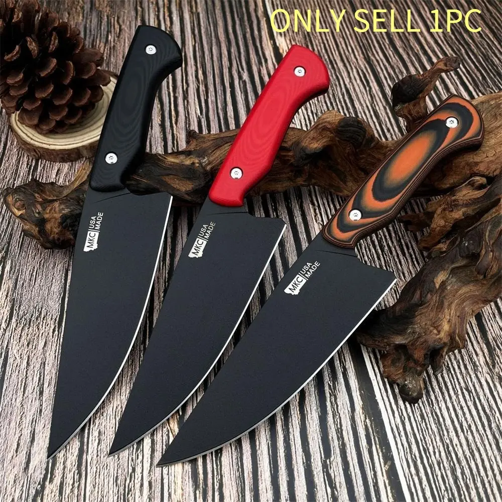 Three-color mini kitchen knife, fixed blade, straight handle design. Portable, high-quality knife with a 9Cr13Mov blade and G10 handle. Stainless Steel Knives
