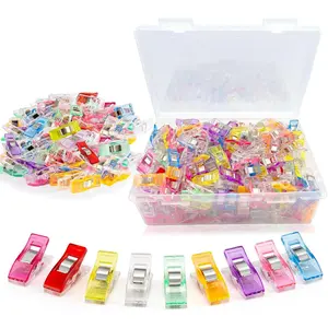 Quilting Clips and Sewing Fabric Clips,  200 count Plastic Embroidery Clips with Storage Box, Multipurpose Crafting Tools Supplies and Accessories (Assorted Colors)