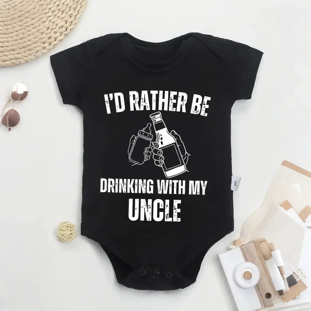 Id Rather Be Drinking With My Uncle Baby ONESIE, Uncle Baby ONESIES Brand, Funny Uncle Baby Bodysuit, Uncle Announcement Baby Onesie