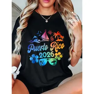 100% Cotton Puerto Rico 2026 Vacation Beach Tie Dye Trip Summer Vibes T-Shirt