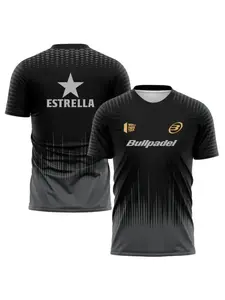 Fashion Gradient Harajuku Men's T-shirt Padel Tennis Sportswear Summer Outdoor Running Fitness Short Sleeved Fashionable Top