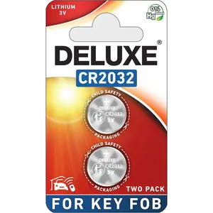 Replacement CR2032 Key Fob Batteries 2-Pack Universal Fit for Car Key Fobs Needing CR2032 With Installation Guide Included