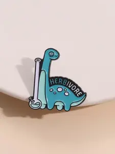 Cute Cartoon Dinosaur Design Brooch, Fashion Letter Sprint Brooch for Party, Daily Clothing Decor, Trendy All-match & Exquisite Brooch for Birthday Gift