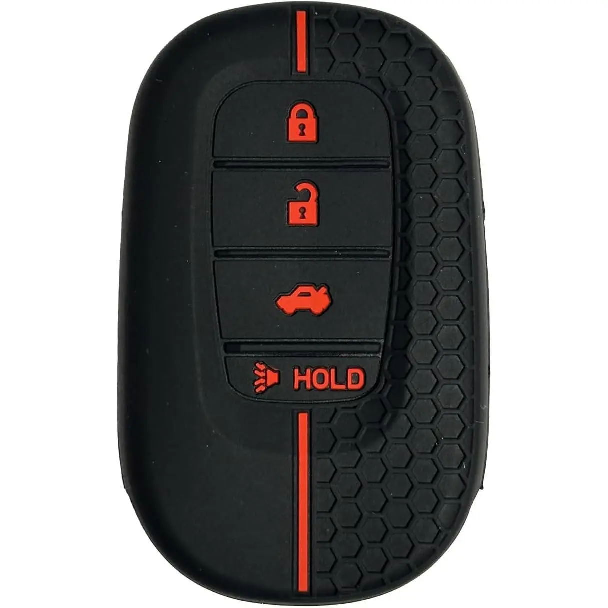 Key Fob Cover for CRV Civic: 4 Buttons Silicone Remote Case Protector Fit for Honda HRV Civic CRV CRV Hybrid 2022 2023 2024 KR5TP4 (Black1)