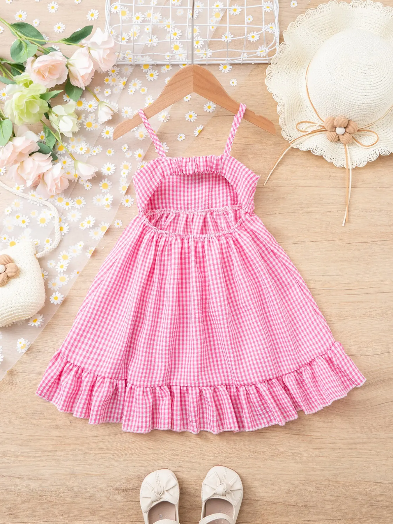 Girls' Summer Plaid Halter Dress, 1-8 Years Old, Front Big Bow, Pleated  Skirt Hem, Thin Straps, Breathable, Outdoor Picnic, Amusement Park, Ruffled  Bowknot Dress - TikTok Shop