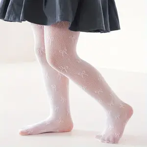 1-Pack Girls' White Bow Tights