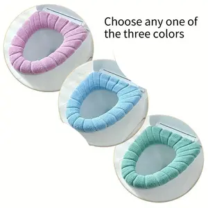 Deluxe Plush Linen Toilet Seat Cover Set - Extra Soft, Machine Washable with Removable Cover & Contrasting Handles for Comfort and Style