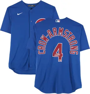 Pete Crow-Armstrong Chicago Cubs Autographed Blue Nike Replica Jersey - Fanatics Authentic Certified