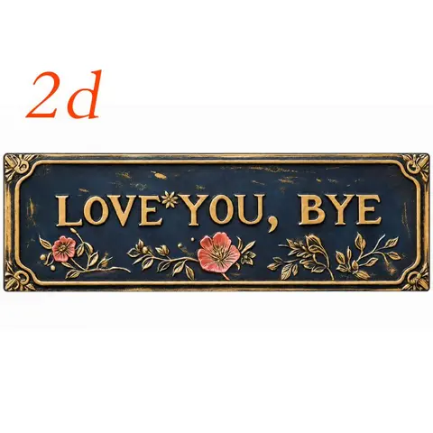 "Love You Bye" Funny Quote Metal License Plate Hanging Plaque - 4x16in Lightweight Rustic Farmhouse Design, Whimsical Home Decor, Quirky Valentine’s Day Gifts, Easy-Mount Indoor/Outdoor Home Sign for Ambiance Boost