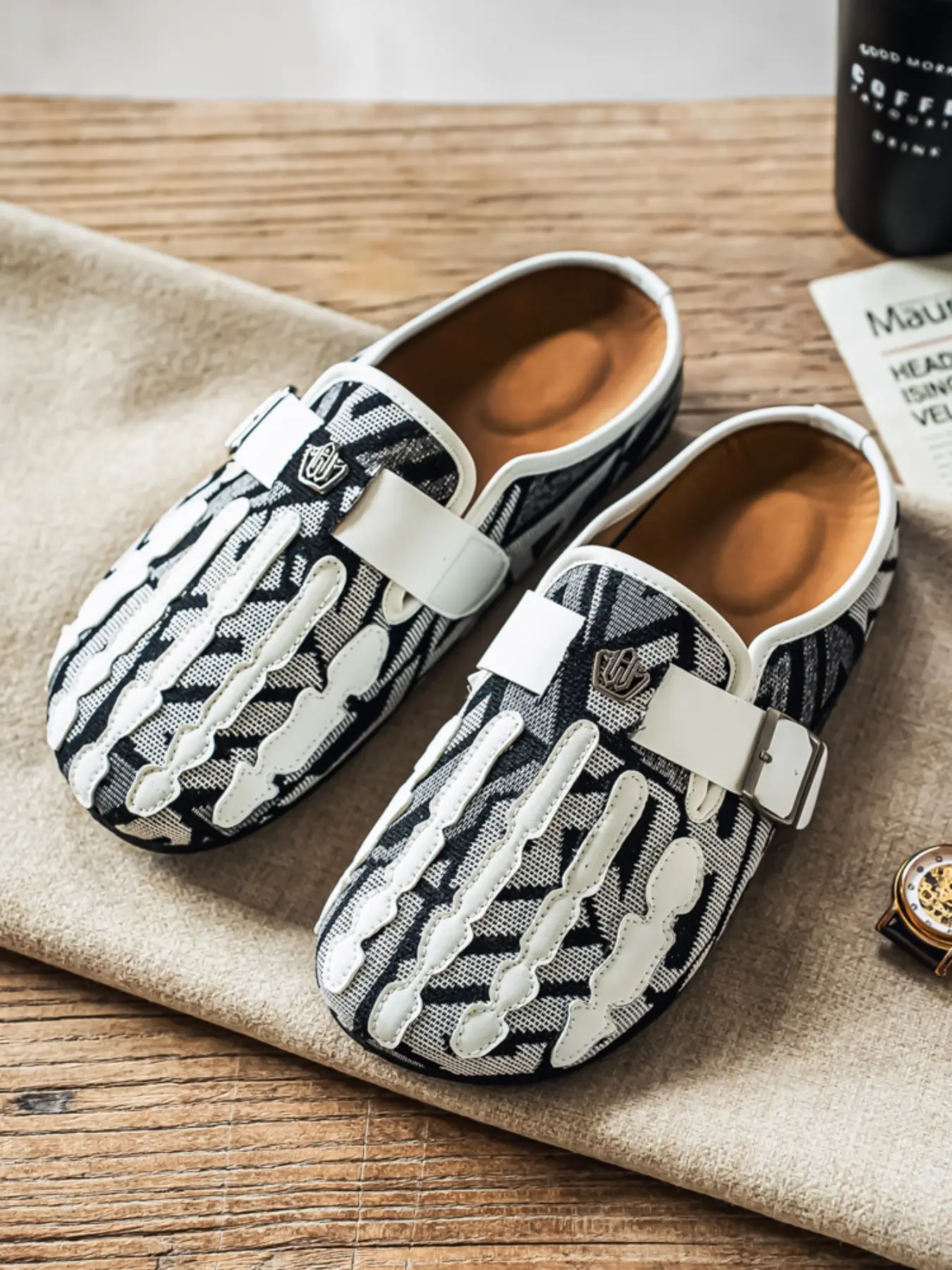 Men's Mule Slippers, All-Season Fashion, Comfortable Breathable, Pop Art Print, Outdoor Wear, Casual Daily Use, Halloween Style, Mules Clogs, Footwear