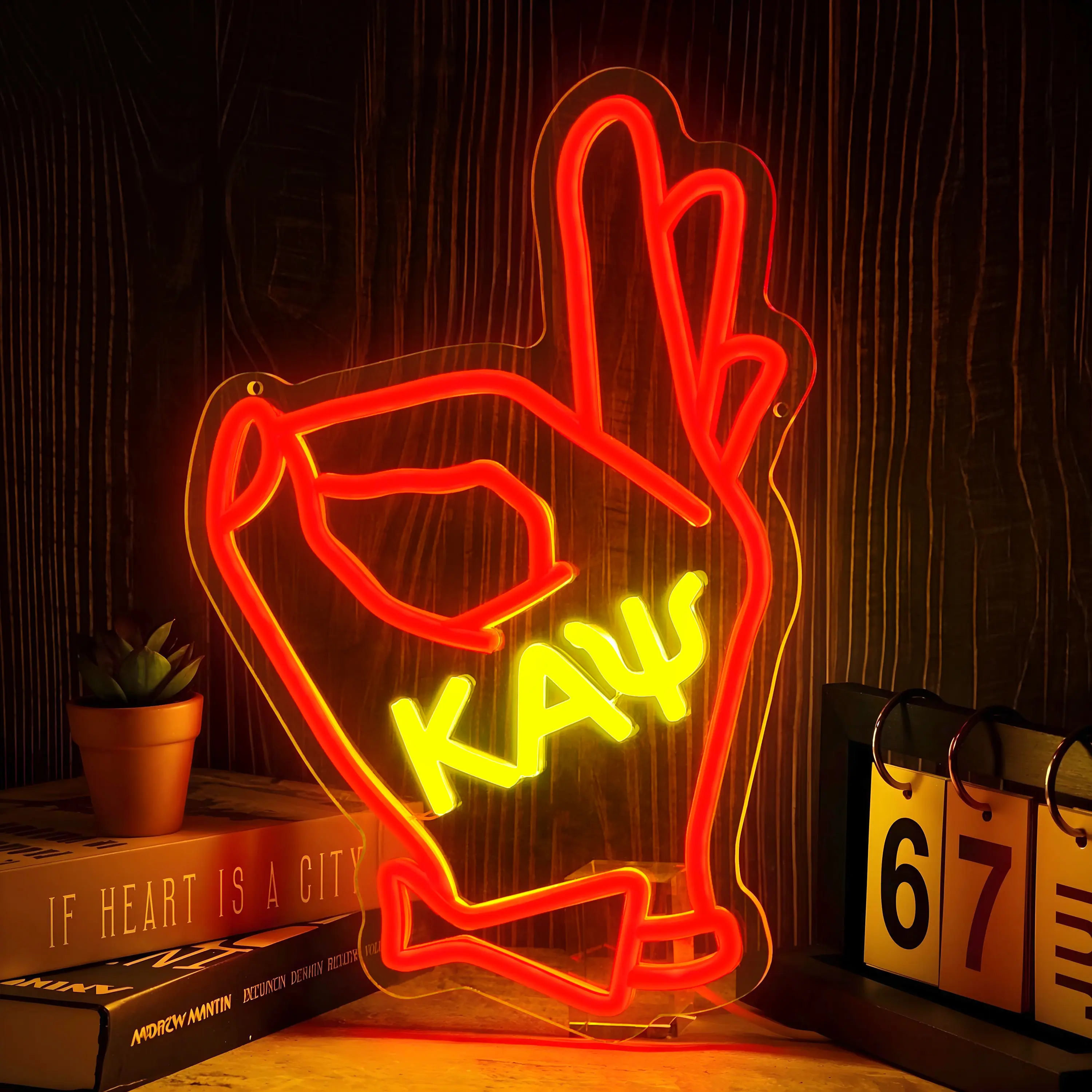 Hand Shape Finger Neon Signs OK Gesture LED Neon Light Signs USB or ...