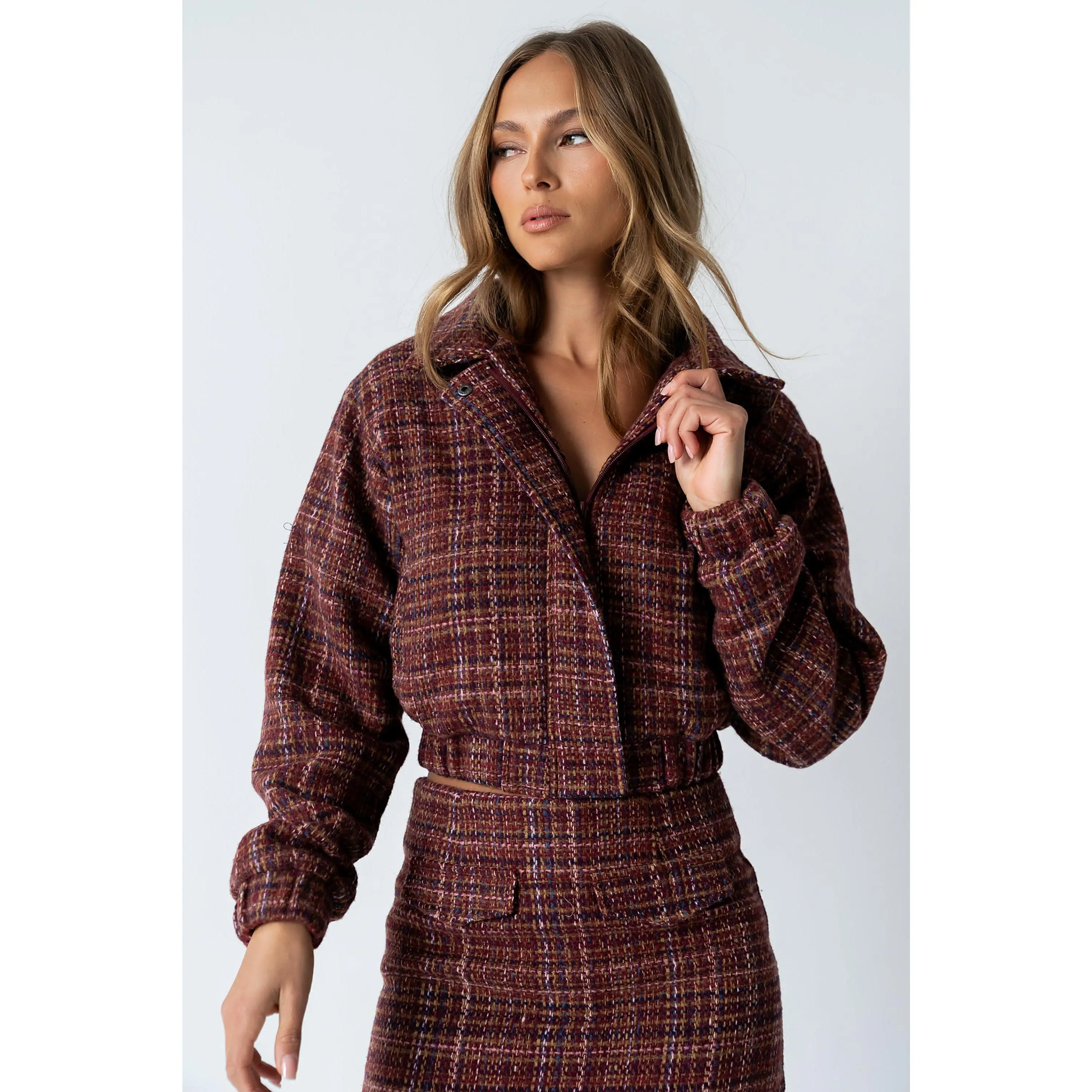 Finley Tweed Jacket in Red