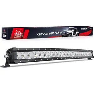 Nilight 32-Inch Curved Automotive LED Light Bar, 120W Osram P8/5W Chips 12000LM Dual Beam Mode Flood-Spot Combo, Single Row Slim IP68 LED Work Light, Offroad Compatible for UTV Truck SUV