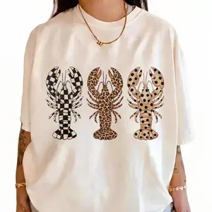 Comfort Colors® Preppy Lobster Shirt, Coquette Sea Animal Tee, Seafood Aesthetic Graphic T-Shirt