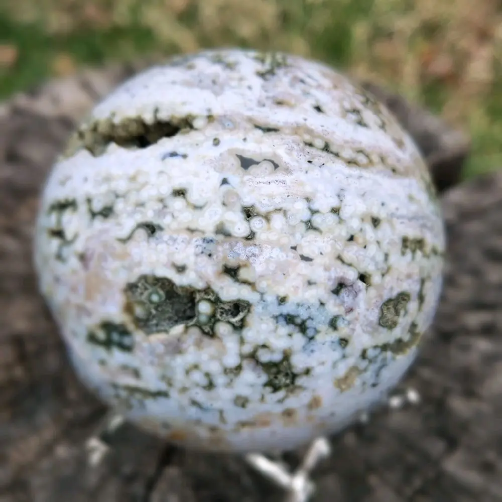Ocean Jasper Crystal Sphere - Natural Color with Unique Patterns, Ideal for Gem Collecting and Display
