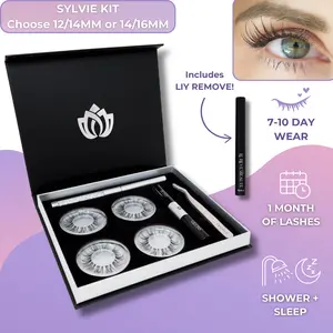 Sylvie Kit - Lash Kit by Le Reve Beauté - DIY Lash Extension Kit with False Eyelashes 12mm, 14mm, 16mm at-home eyelash extensions waterproof natural