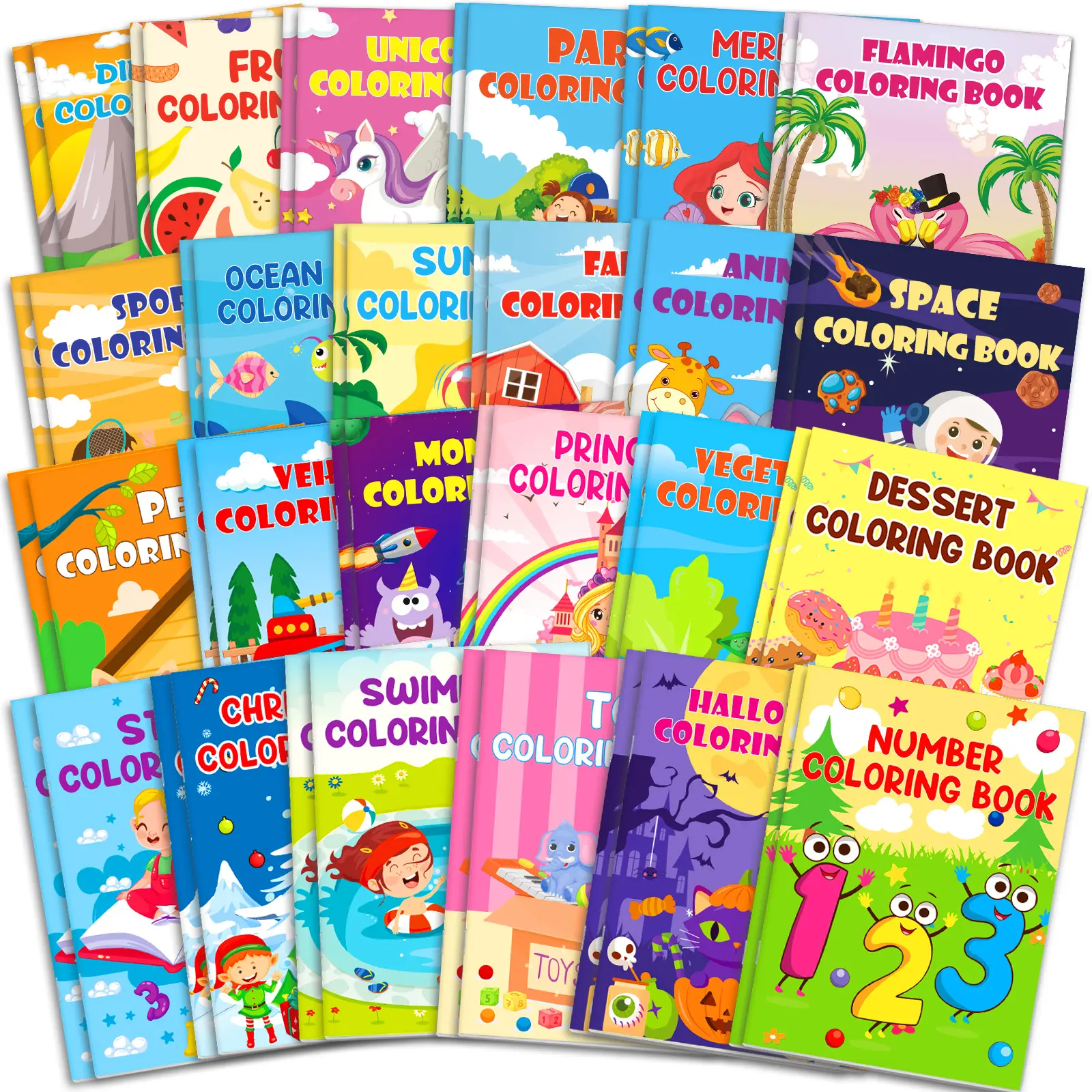 48 Pack Coloring Sets for Kids, Birthday Party Favors Bulk Goodie Bags Classroom Activity Includes Mermaid Dinosaur Animals, Perfect for Valentines Gift, Easter Basket Stuffers, Halloween and Christmas Gift