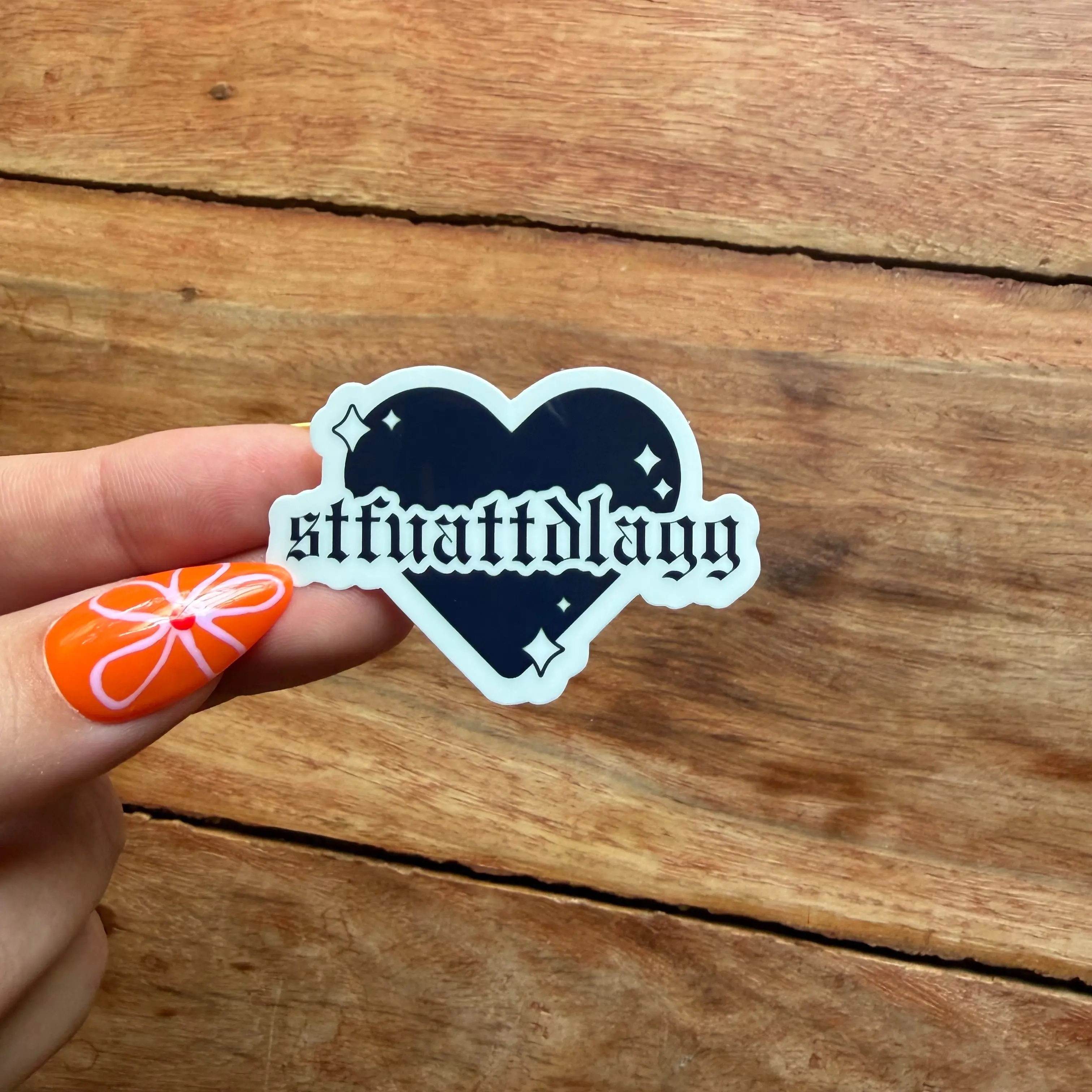 STFUATTDLAGG Gothic Heart Vinyl Sticker | Dark Romance