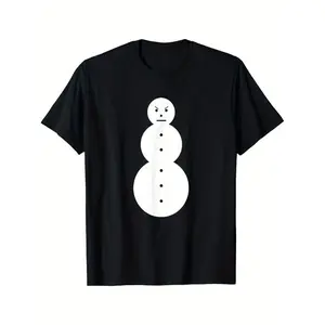 Men's The Hilarious Jeezy Snowman T-Shirt - Playful Twist Design - Casual Hip-Hop Inspired Wear