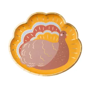 CHARMING TURKEY THANKSGIVING PLATES