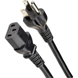 PC Power Cord, 3 feet, AC Power Cord for Monitor, Computer, TV, 3 Prong, 18 AWG, 125 Volts, Black