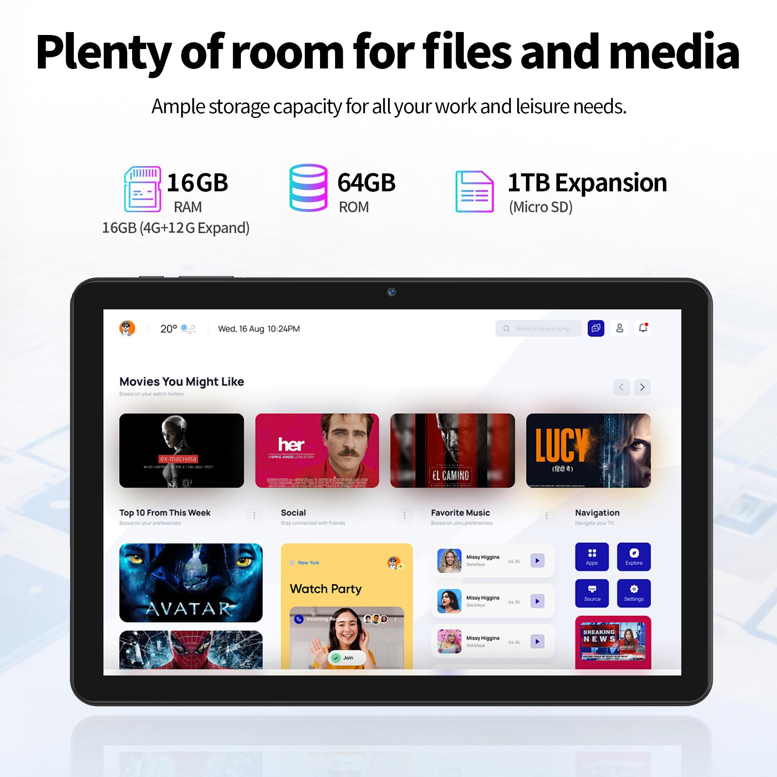 [Spring Glow Up] PRITOM 2026 Android 15 Tablet 10.1" 12G(4+8) RAM 64GB Storage Full Bundle with Keyboard Mouse Case and Stylus Perfect Valentine’s Day Gift